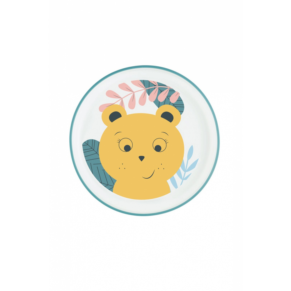 Assiette creuse en céramique motif ours souriant 20 cm